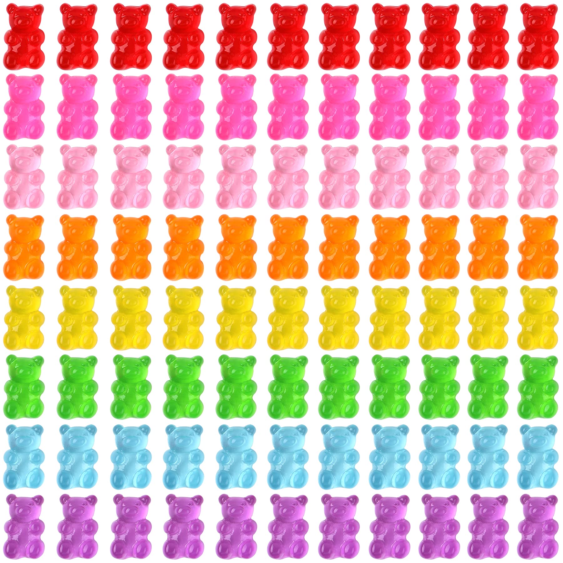 120 Pcs SANNIX Kawaii Nail Charms - Gummy Bear Resin Nail Art Decorations in 8 Colors for DIY Manicure, Nail Salon & Party Nail Designs