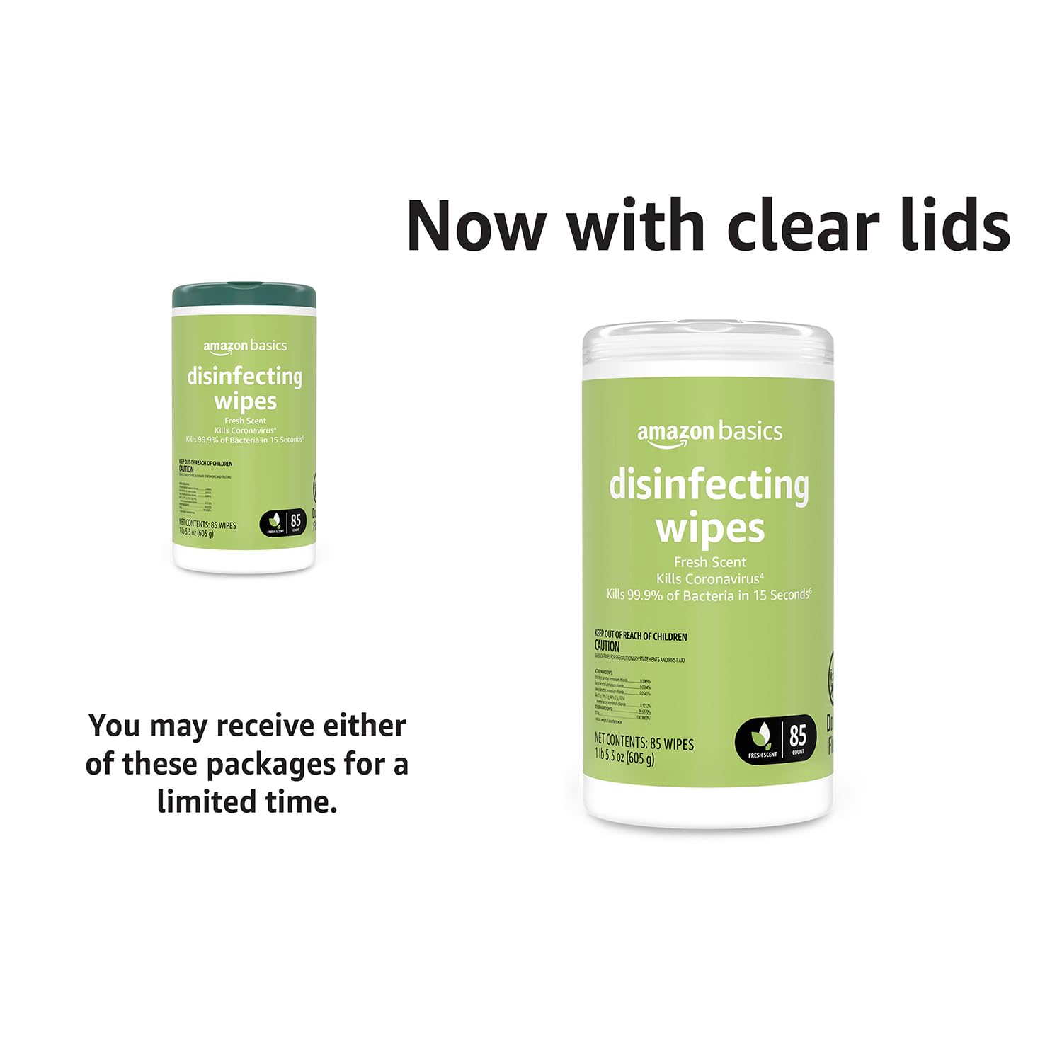 Amazon Basics Disinfecting Wipes, Fresh Scent - 85 Count (Pack of 3) | Kills 99.9% of Germs & Viruses | Perfect for Home, Office, Gym & Travel Use
