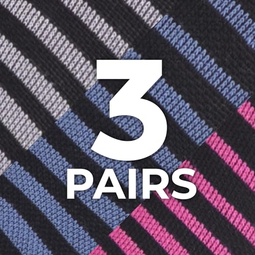 Stripes (Pink/Cobalt Blue/Grey) - 3 Pairs