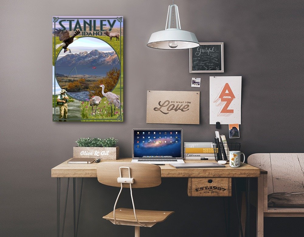 Stanley Idaho Town Scenes Wall Art - 16x24 Wrapped Canvas Print for Home & Office Decor - Perfect for Living Room, Bedroom or Cabin Interior Design