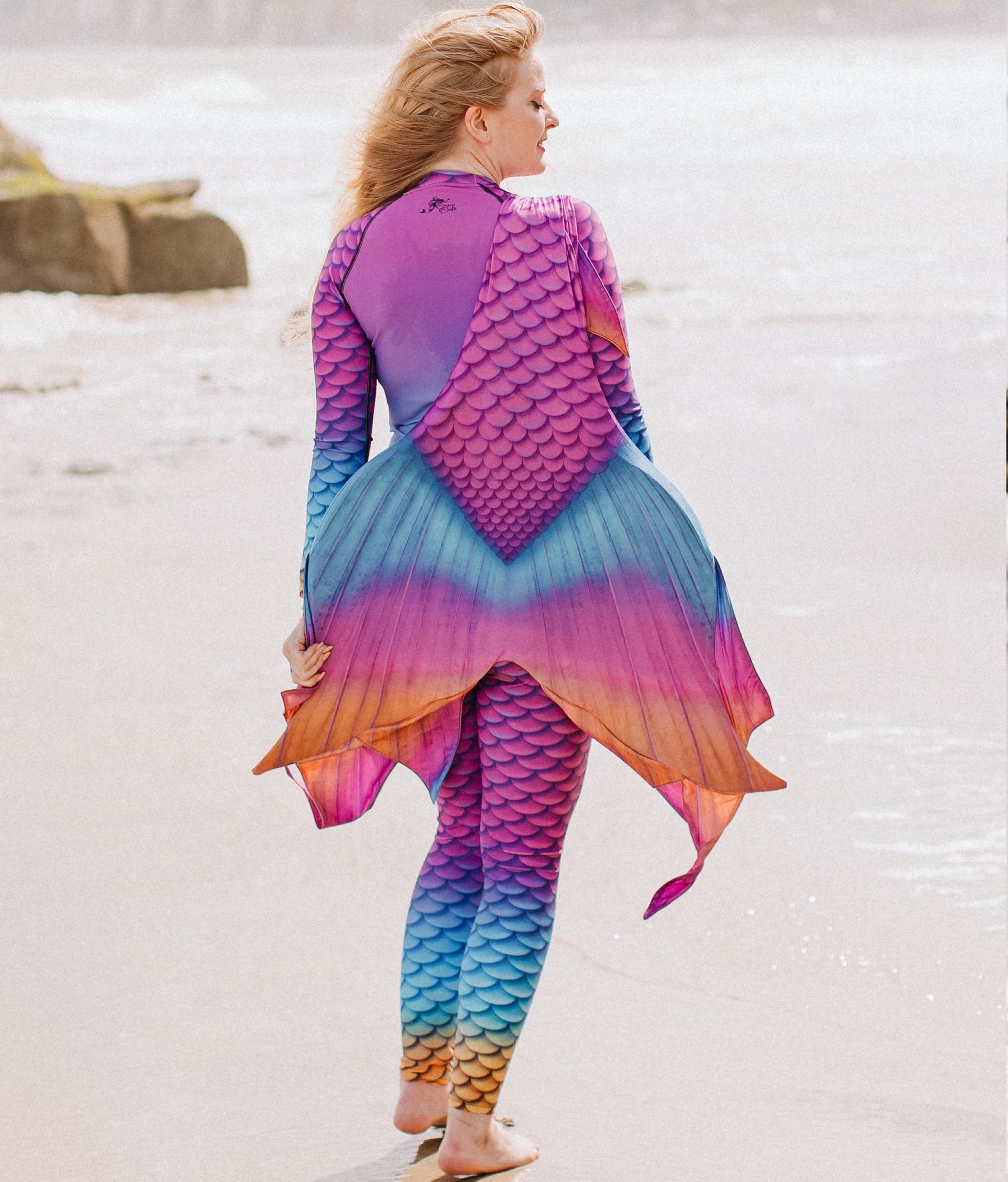 Aruba Mermaid Rash Guard for Women - UPF 50+ Sun Protection Swim Shirt for Surfing, Swimming & Beach Activities