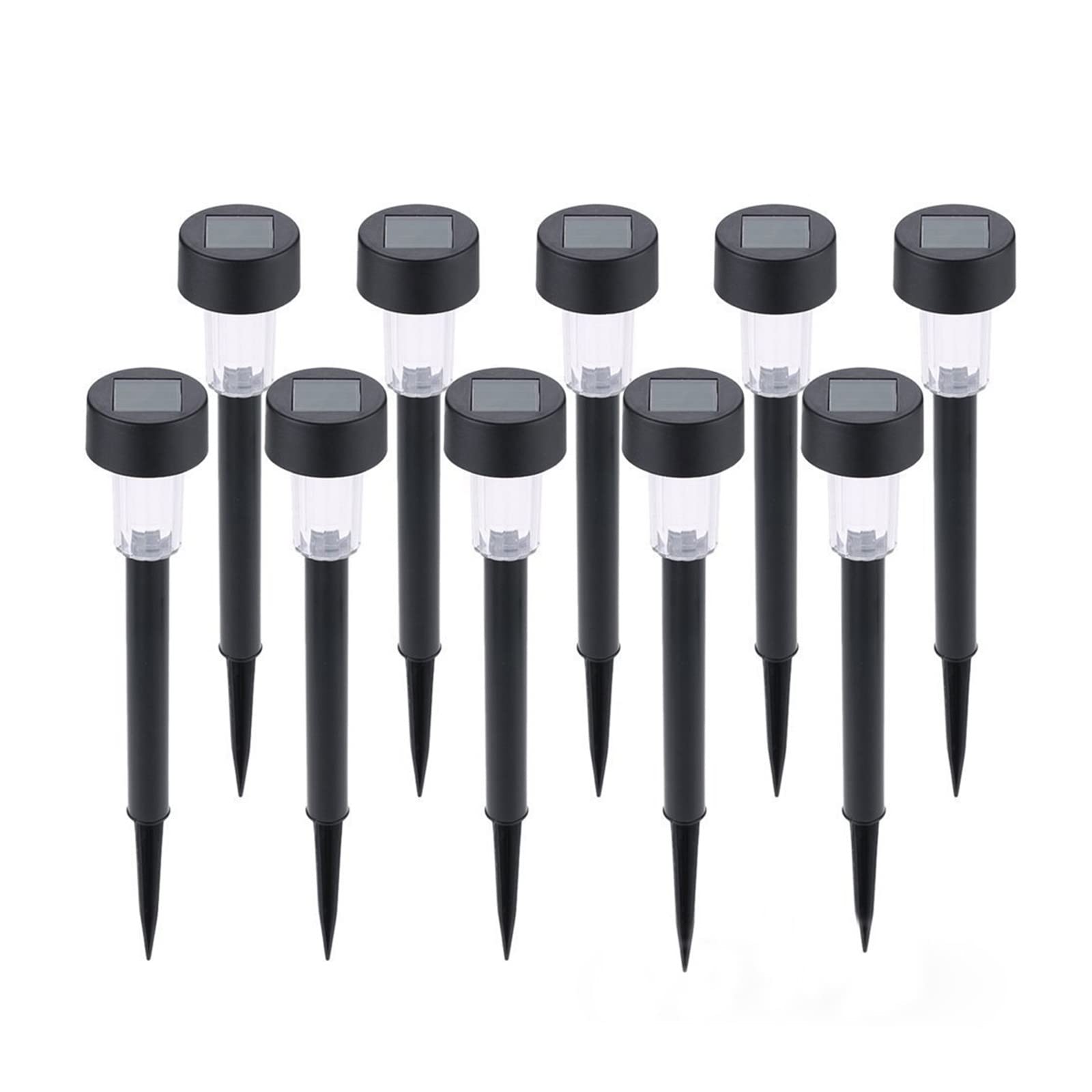 BZPIZ 10 Pack Solar Small Tube Lights Outdoor Waterproof - Solar Powered LED Garden Lights for Landscaping, Yard, Pathway, Patio - Weatherproof White Light for Nighttime Ambiance & Safety