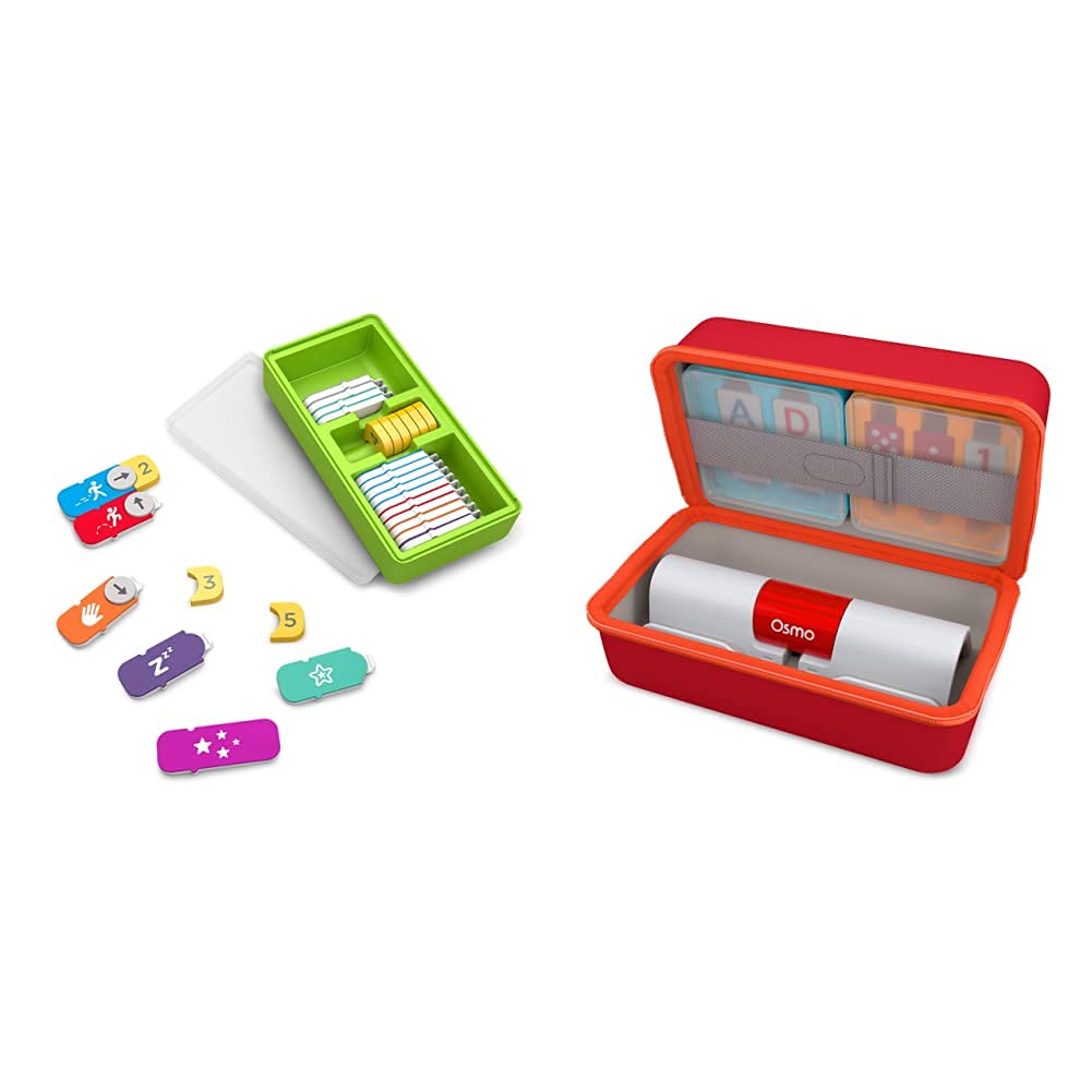 Osmo Coding Family Bundle with Grab & Go Storage Case - 3 Educational Learning Games for Kids Ages 5-10 - STEM Coding Kit Requires Base (Amazon Exclusive) - Perfect for Homeschooling & Classroom Activities