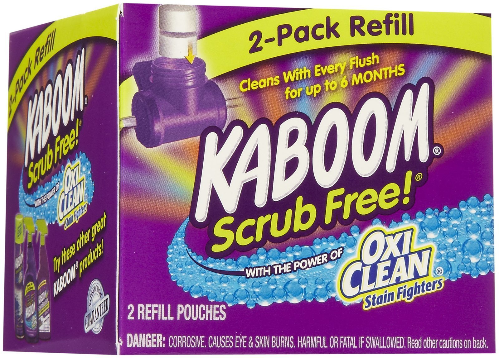 Kaboom Scrub Free Continuous Clean Toilet Cleaning Refill Tablets - 2 Count Pack - Effortless Toilet Bowl Cleaner for Sparkling Bathrooms - Perfect for Homes, Hotels & Offices
