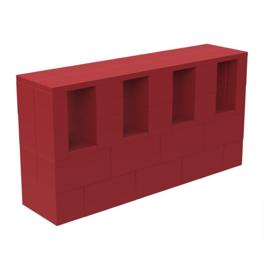 EverBlock 4-Foot TV Stand and Entertainment Center Console Kit - Sturdy Modular Design in Vibrant Red | Perfect for Living Room, Bedroom & Home Theater Setup