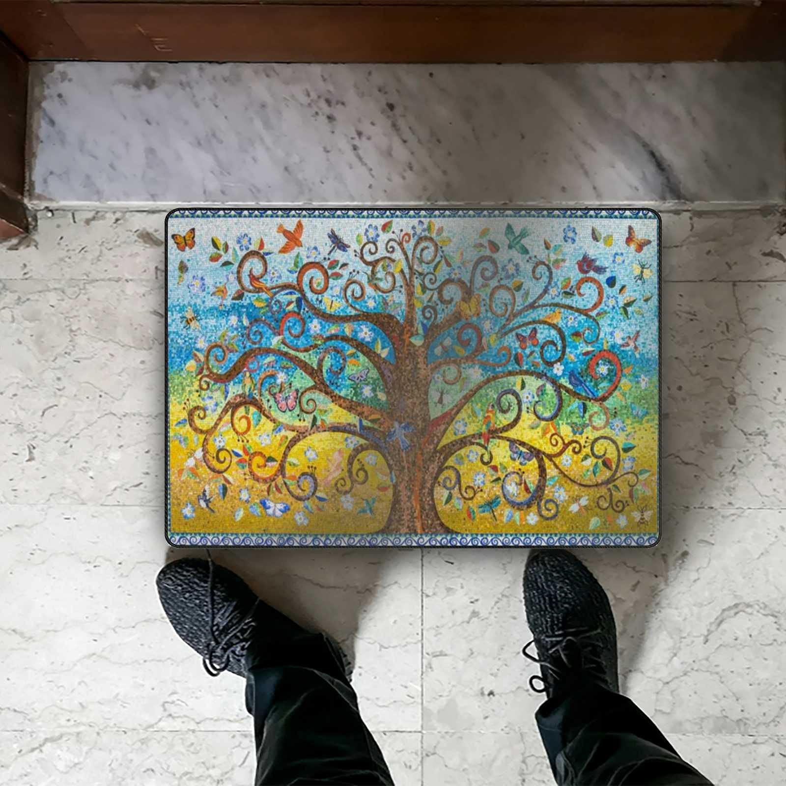 Non-Slip Microfiber Bath Mat - Super Absorbent Soft Bathroom Rug with Tree Pattern, 31x20 Inch, Washable Shower Mat for Bathroom, Entryway & Standing Comfort - Perfect for Wet Floors and Spa-Like Relaxation