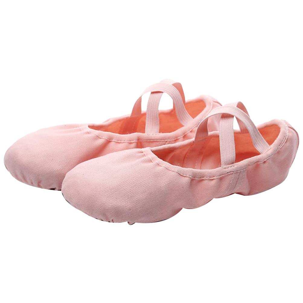 EXCEART Modern Canvas Ballet Dance Shoes for Girls & Kids - Soft Sole, Foldable, Non-Slip Leather Slippers - Perfect for Ballet Practice, Dance Classes, and Indoor Performances