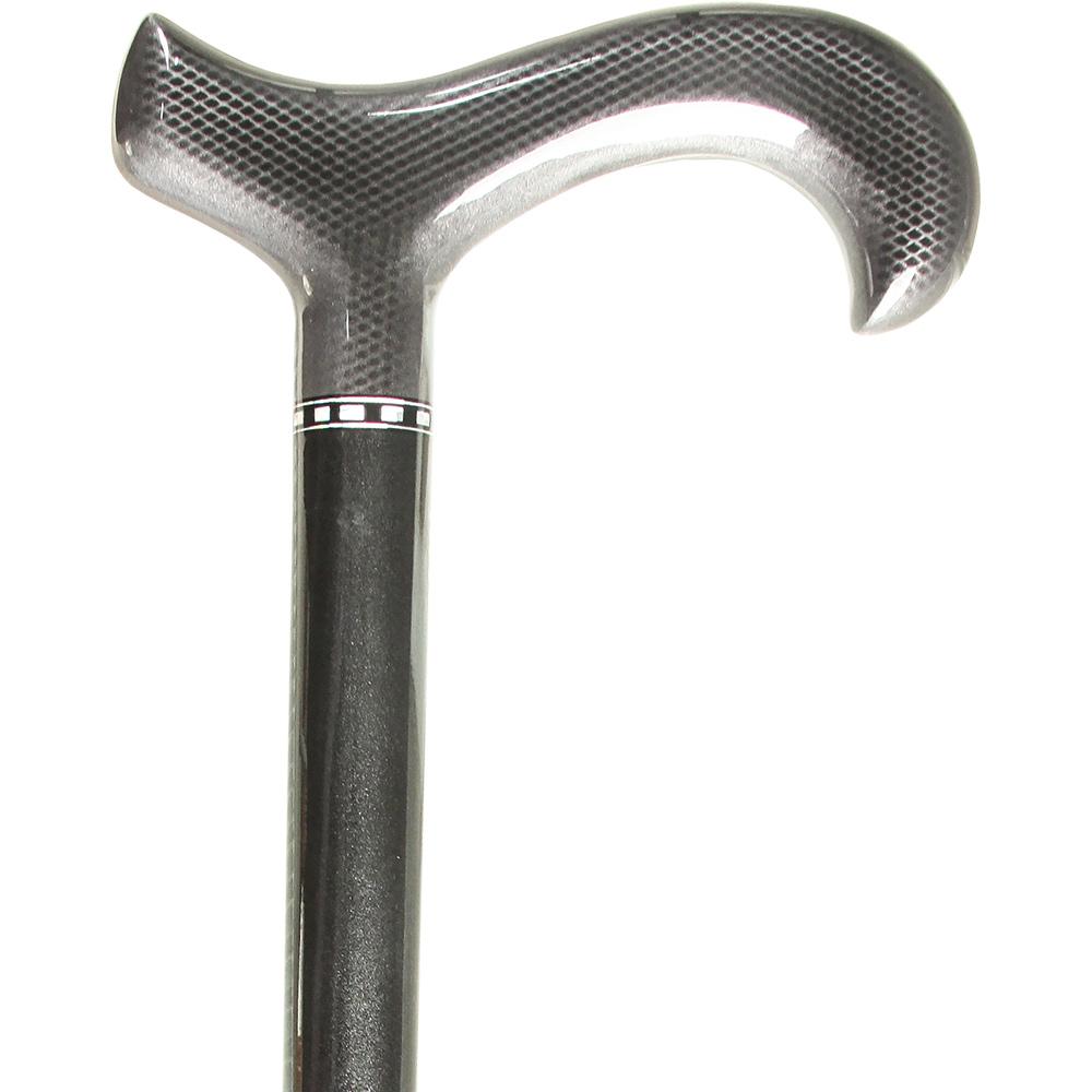 Premium Carbon Fiber Walking Cane with Triple Wound Derby Handle - Scratch & Dent Resistant Black Mobility Aid for Seniors & Hikers - Perfect for Outdoor Adventures, Travel, and Daily Support