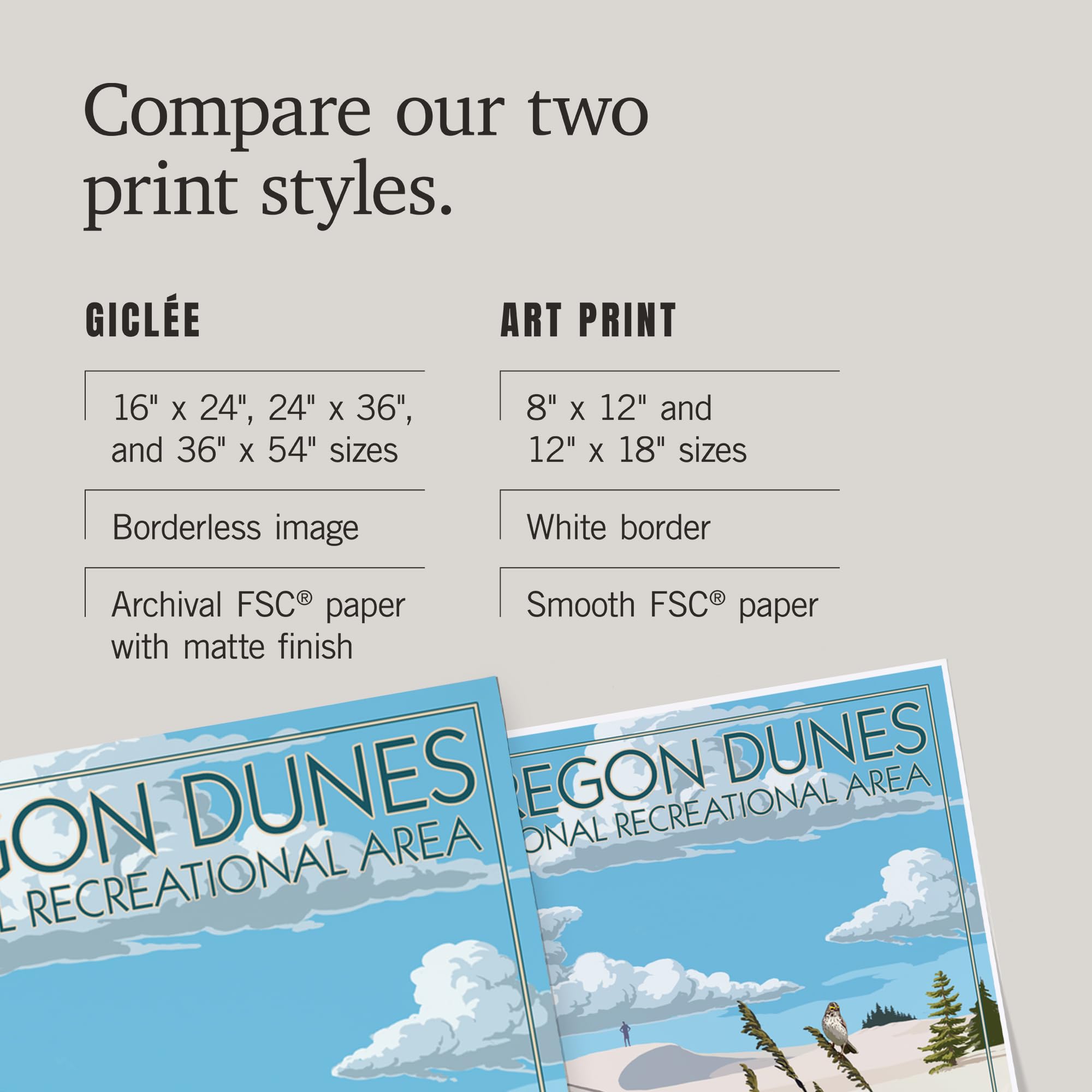 Lantern Press 16x24 Inch Giclee Art Print - Oregon Dunes Coastal Landscape Day Scene Wall Decor | Perfect for Living Room, Bedroom & Office