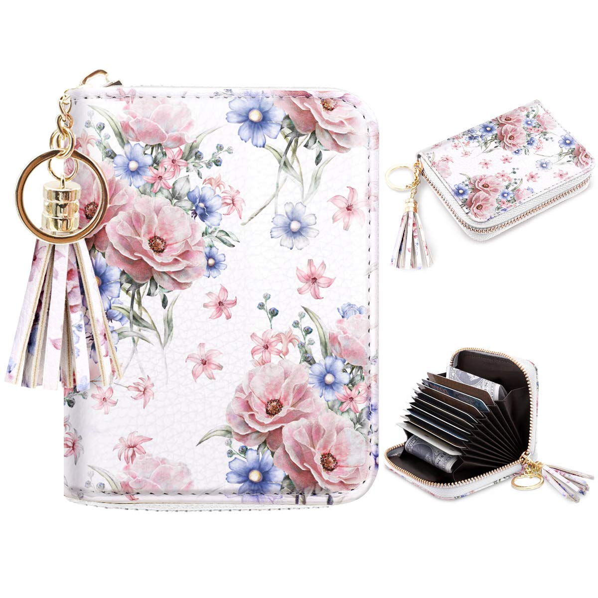 Women's Small RFID Blocking Credit Card Holder - Glittery Cute Wallet for Cards & Cash | Perfect for Everyday Use, Travel, and Gift Giving
