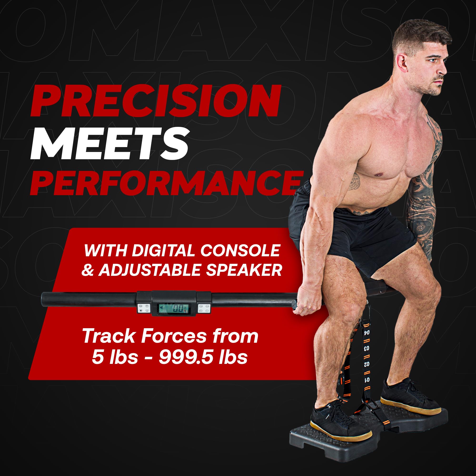 Isomax Isometric Exercise Equipment - Digital Force Gauge Barbell with Handgrip for Home Gym, Strength Training & Full Body Workout | Perfect for Small Spaces, Muscle Building & Fitness Enthusiasts