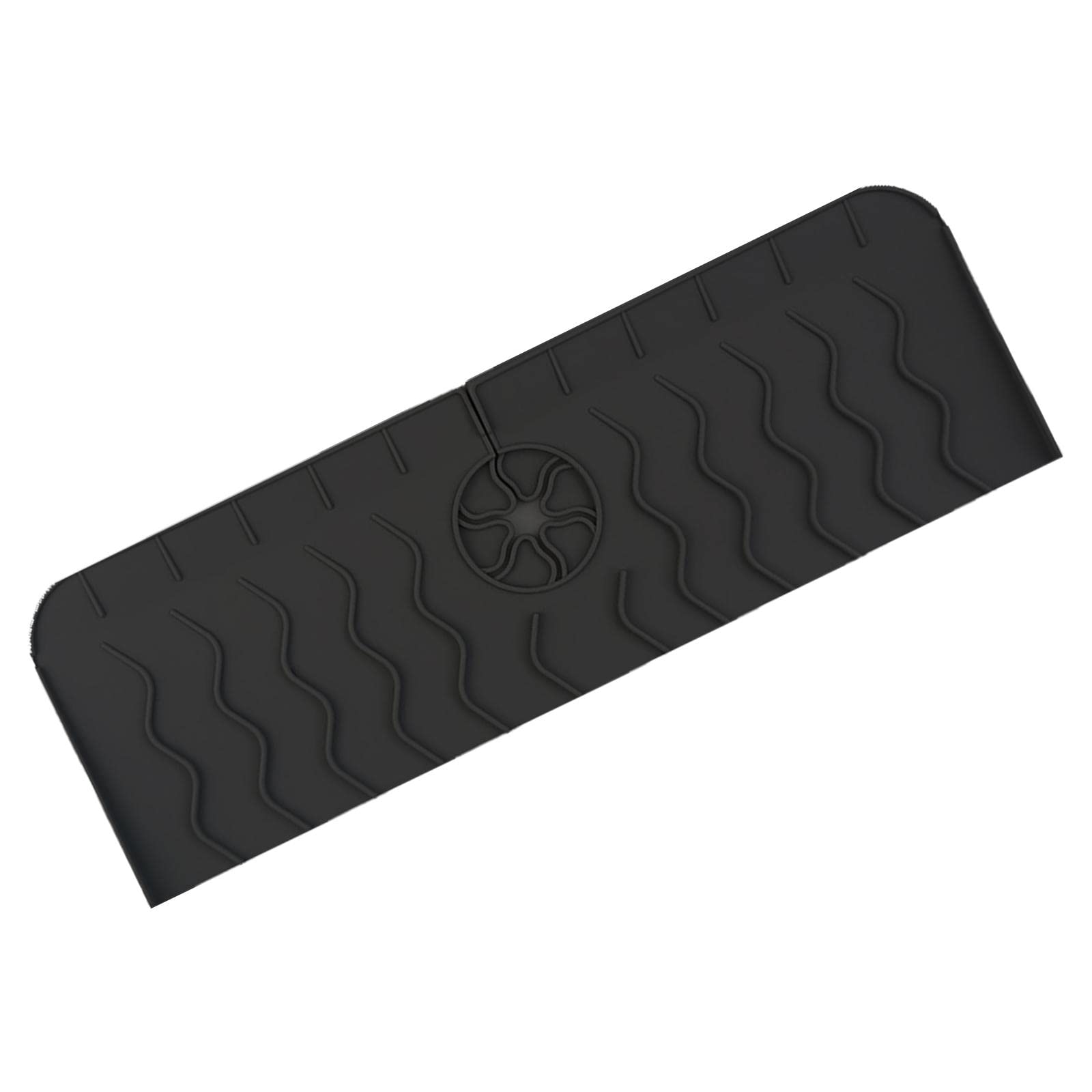 Premium Large Sink Protector Mat - Non-Slip Faucet Absorbent Mat for Kitchen & Bathroom | Splash Guard for Sink, Hotel & Home Use | Black Water Absorbing Drip Tray