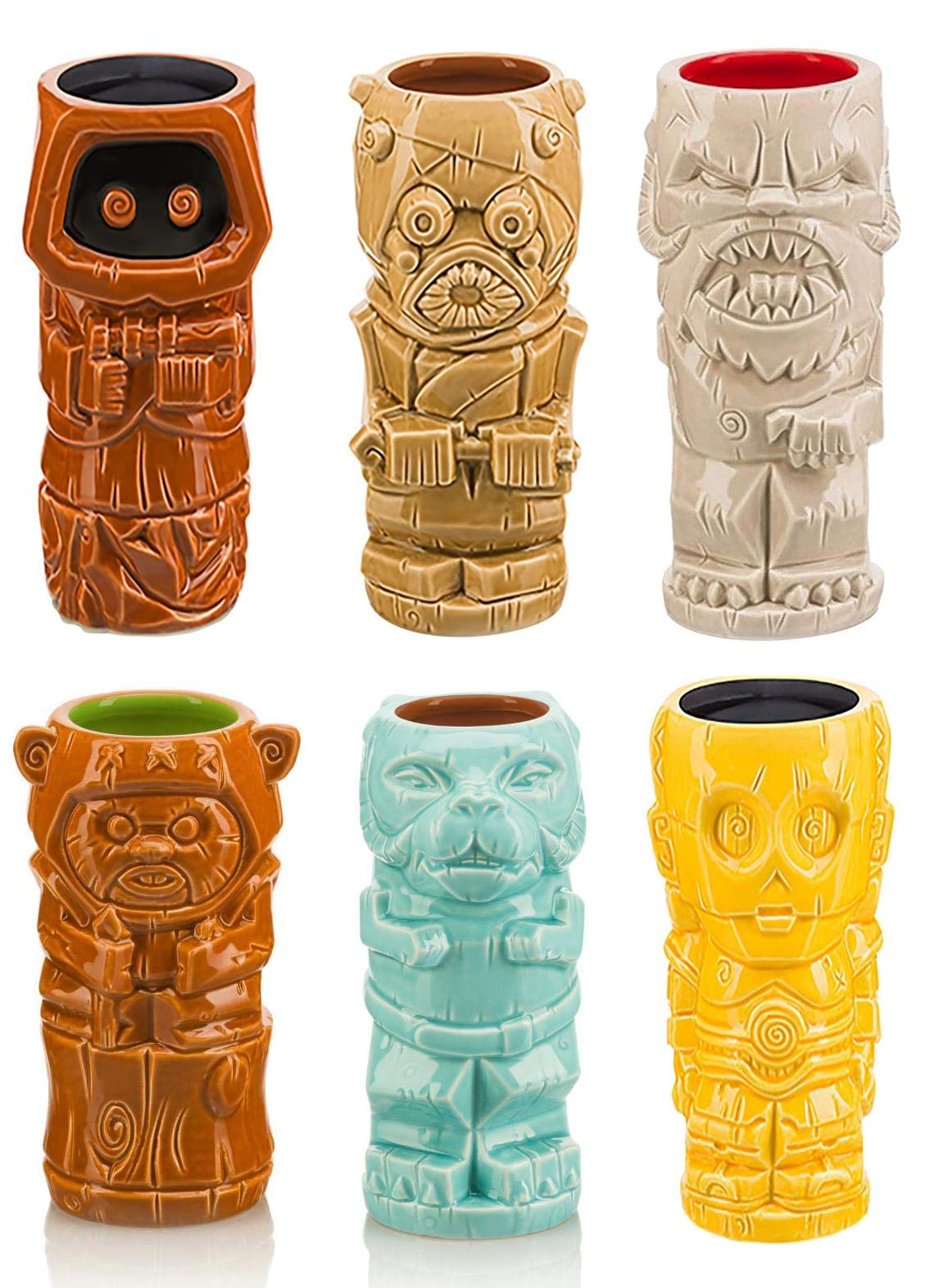Star Wars Series 2 Ceramic Geeki Tiki Mugs Set of 6 - Collectible Drinking Cups for Coffee, Tea & Cocktails | Perfect for Star Wars Fans, Home Bar Decor & Gift Giving