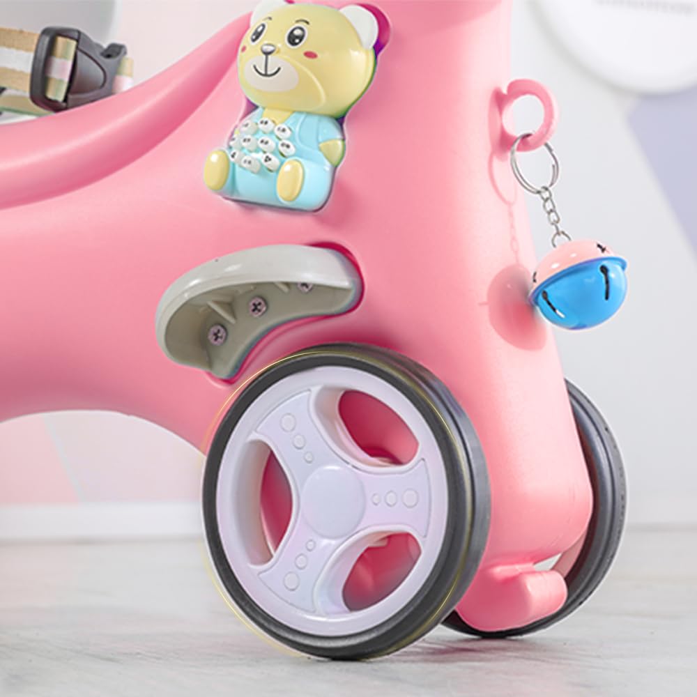 4 in 1 Rocking Horse & Balance Bike for Toddlers 1.5-3 Years Old - Push Handle Ride On Toy with Adjustable Backrest & Balance Board - Safe Baby Rocking Toy Gift for Boys & Girls (Pink) - Perfect for Indoor Play, Birthday Presents & Early Childhood Development