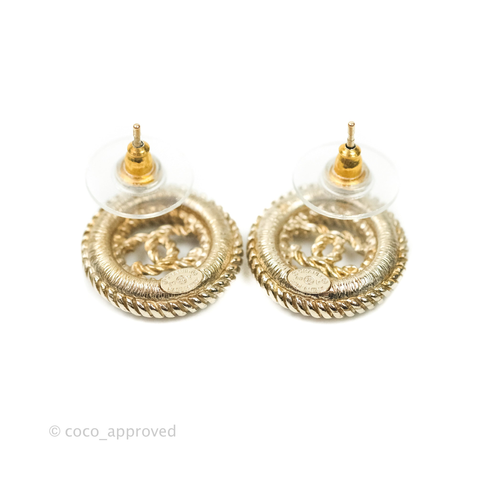 Chanel CC Twisted Round Earrings in Gold Tone - 17V Fashion Jewelry for Women, Perfect for Parties, Weddings & Special Occasions
