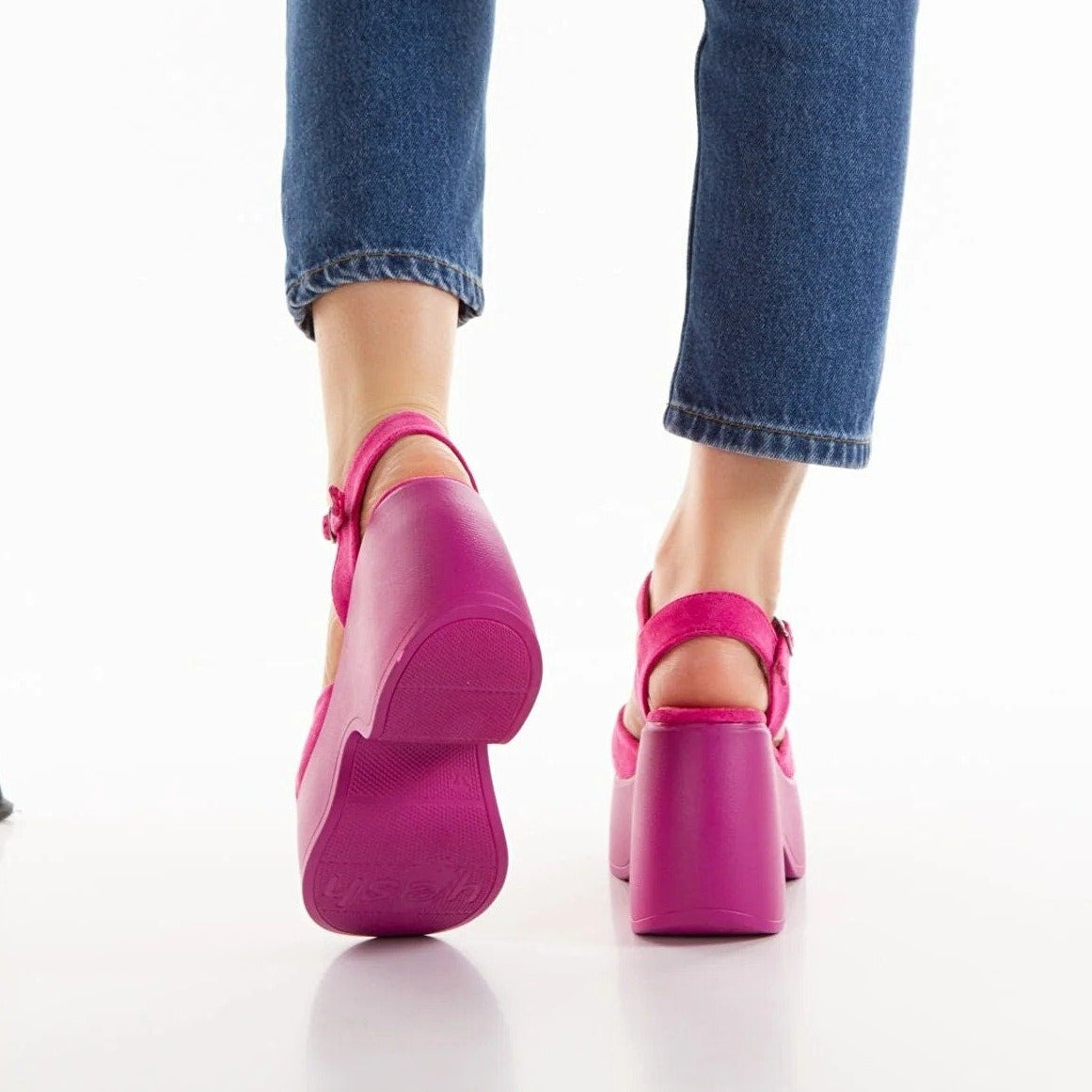 Barb Pink Chunky Wedge Sandals for Women - Comfortable High Heel Platform Shoes for Summer, Beach, and Casual Outfits