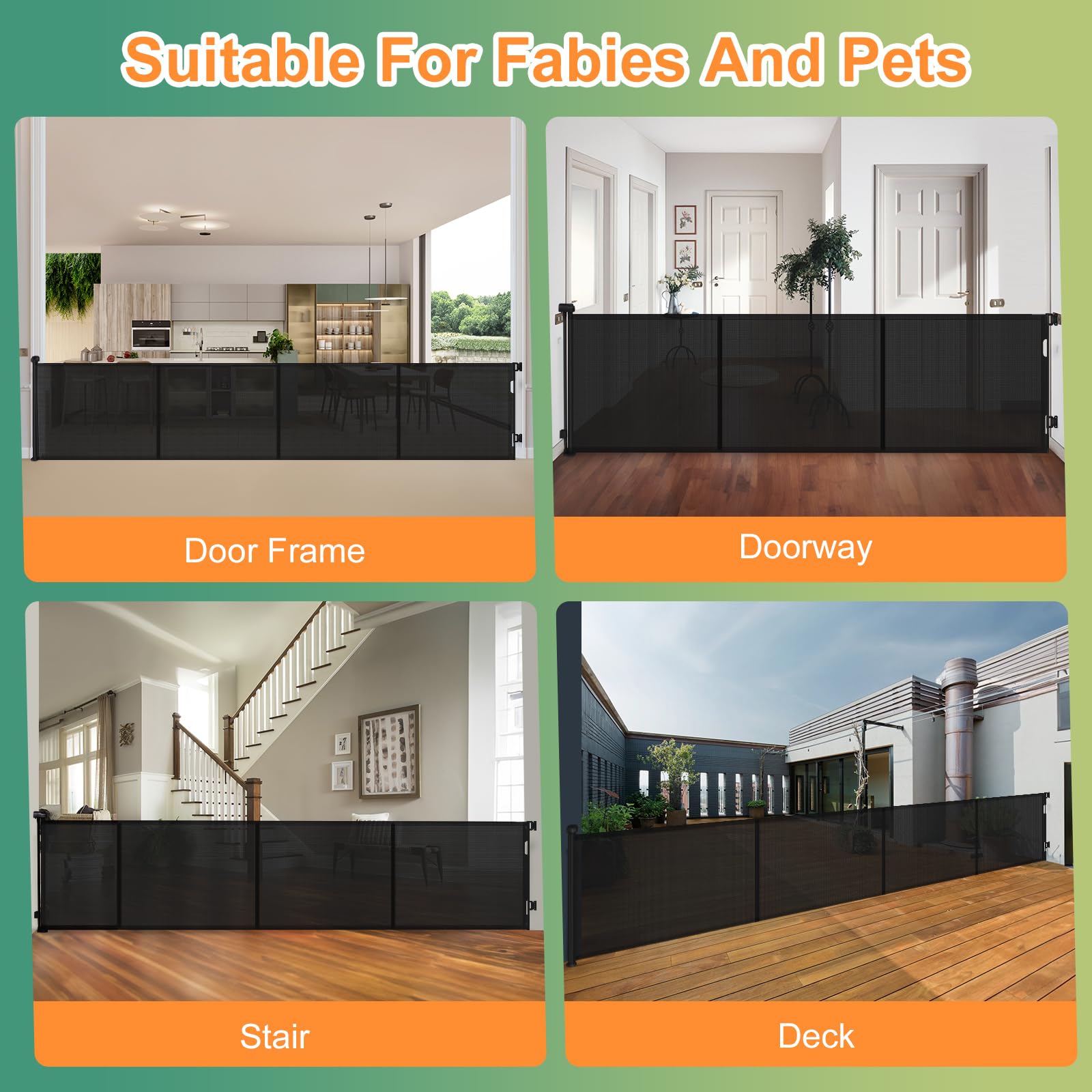 200'' Extra Wide Retractable Baby Gate - 34