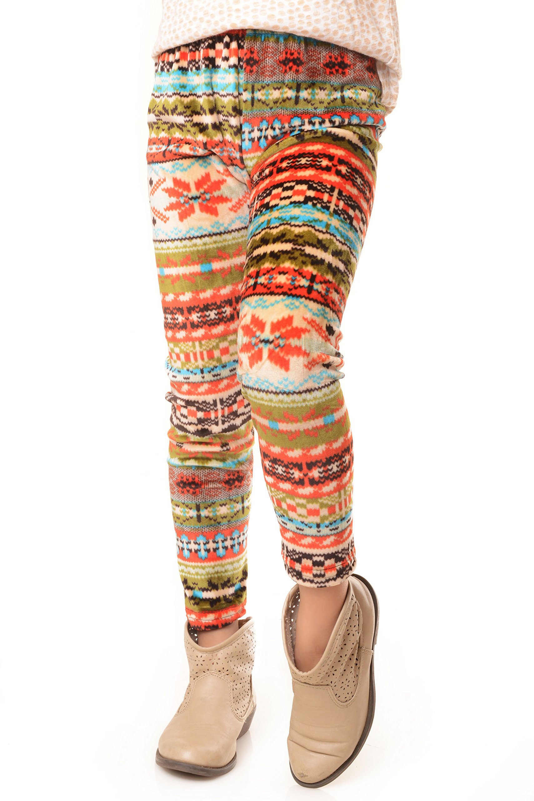 ICONOFLASH Kids' Winter Velour Leggings - Soft & Warm Fleece-Lined Pants for Girls & Boys | Perfect for Cold Weather, Snow Play & Cozy Indoor Wear
