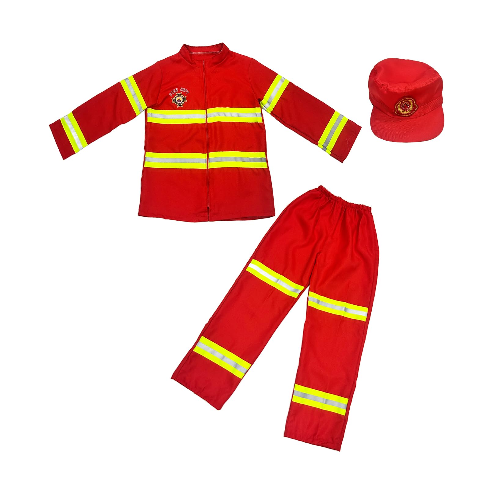 Firefighter Costume Set for Kids - Boys & Girls Fireman Dress Up Outfit for Halloween, Birthday & Christmas | Pretend Play, Role Play & Party Costume