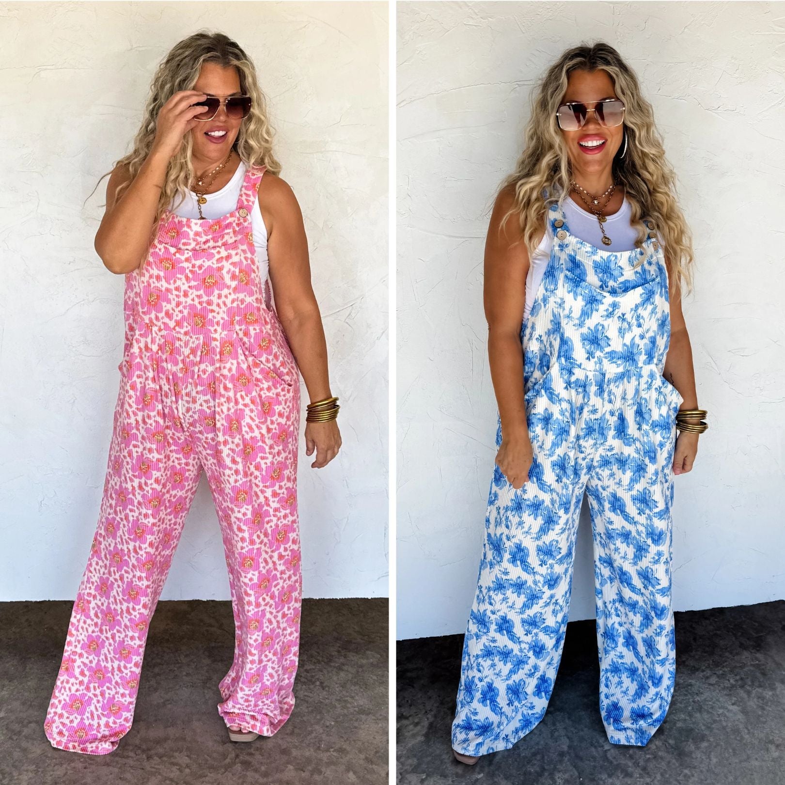PREORDER: Cassidy Floral Boho Overalls for Women - Vintage Style Denim Jumpsuit in 2 Prints (Floral & Bohemian) - Perfect for Music Festivals, Summer Outings & Casual Wear