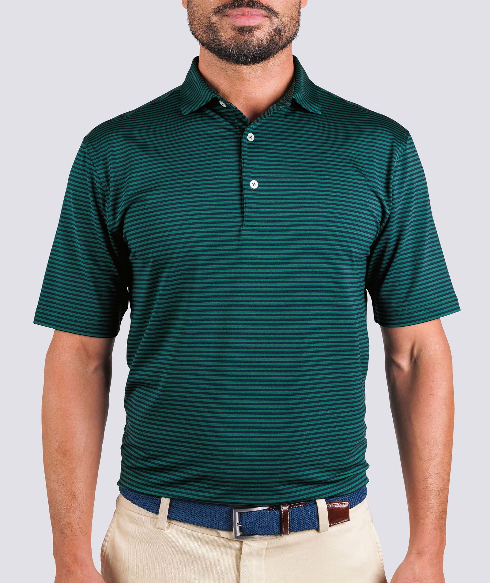 Edward Stripe Performance Polo Shirt for Men - Moisture-Wicking & Breathable Golf & Tennis Activewear - Perfect for Sports, Workouts & Casual Wear