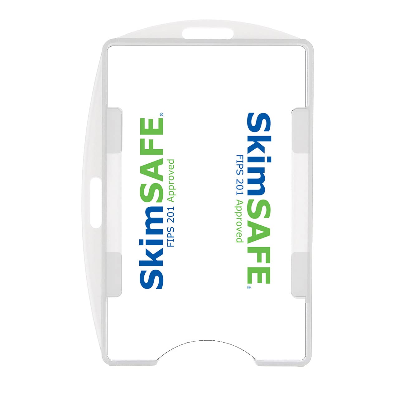 50 Pack RFID Blocking ID Badge Holders - FIPS 201 Approved Dual Sided Shield Blocks 13.56MHz Signals - Holds 2 Cards (Frosted Clear) - Perfect for Office Security, Events & Access Control