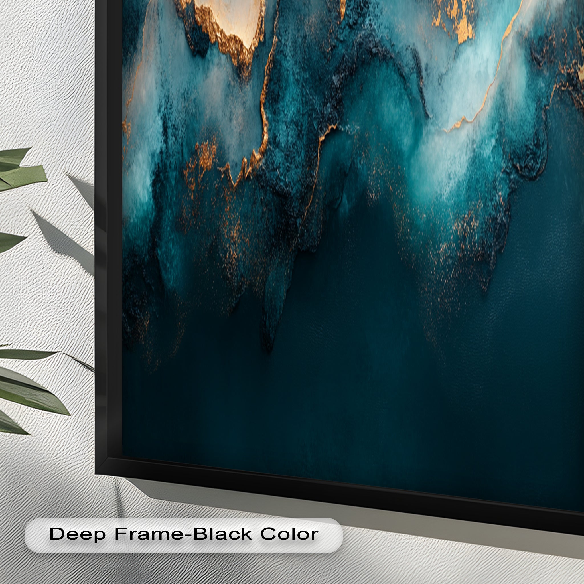Abstract Blue and Gold Swirls Oil Painting - Modern Luxury Wall Art for Living Room, Bedroom & Office Decor