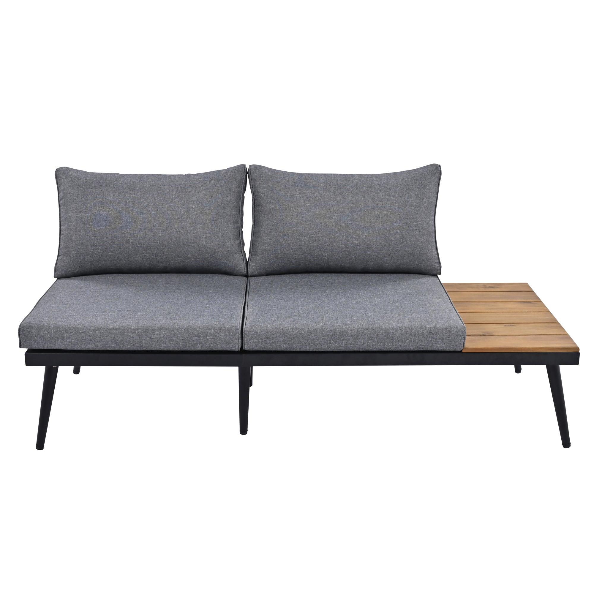 6-Piece Outdoor Sectional Sofa Set with Round Nesting Coffee Tables & Cushioned Seating - Patio, Porch, Garden Furniture for Backyard, Poolside & Outdoor Living Spaces