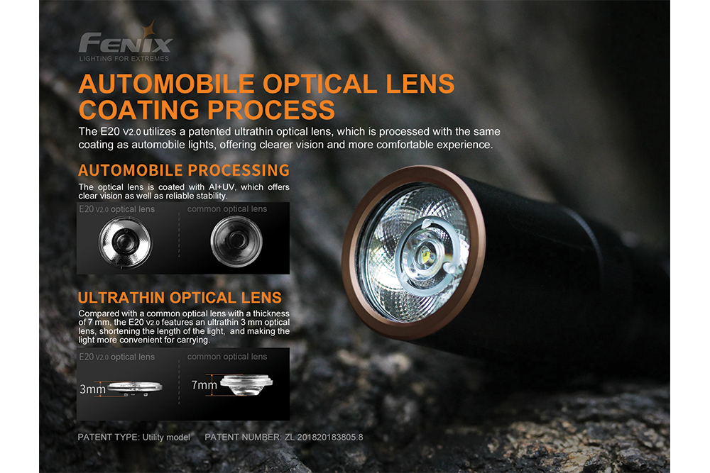 Fenix E20 V2.0 EDC Flashlight - 350 Lumens Ultra Bright LED Torch with 5 Lighting Modes | Compact & Waterproof for Camping, Hiking, Emergency & Everyday Carry