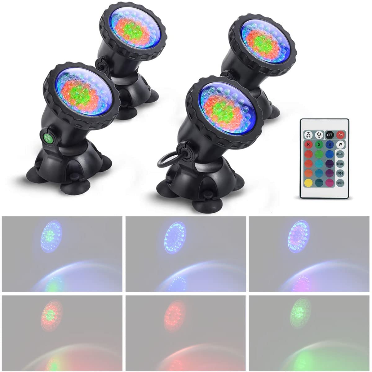 SEYUWE Waterproof LED Pond Light - Underwater Color Changing Light with Remote Control for Aquarium, Garden, Pool & Fountain | Perfect for Landscape Lighting, Diving & Nighttime Decoration