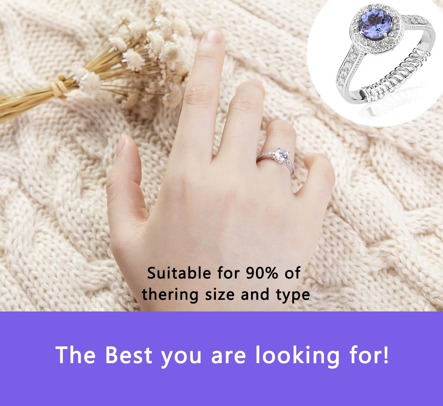 JRONGHE 16-Pack Invisible Ring Sizer Adjuster for Loose Rings - 4 Sizes Clear Silicone Ring Guards for Women & Men, Spiral Ring Resizer Tightener & Spacers - Perfect for Engagement Rings, Wedding Bands & Jewelry Resizing