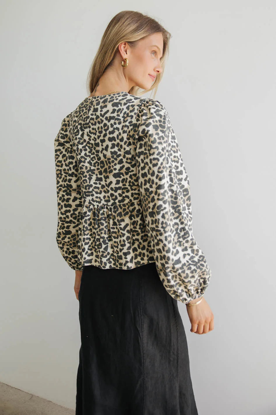 Stylish Maggie Peplum Tie Blouse - Leopard Print Women's Top for Work & Date Night | Final Sale