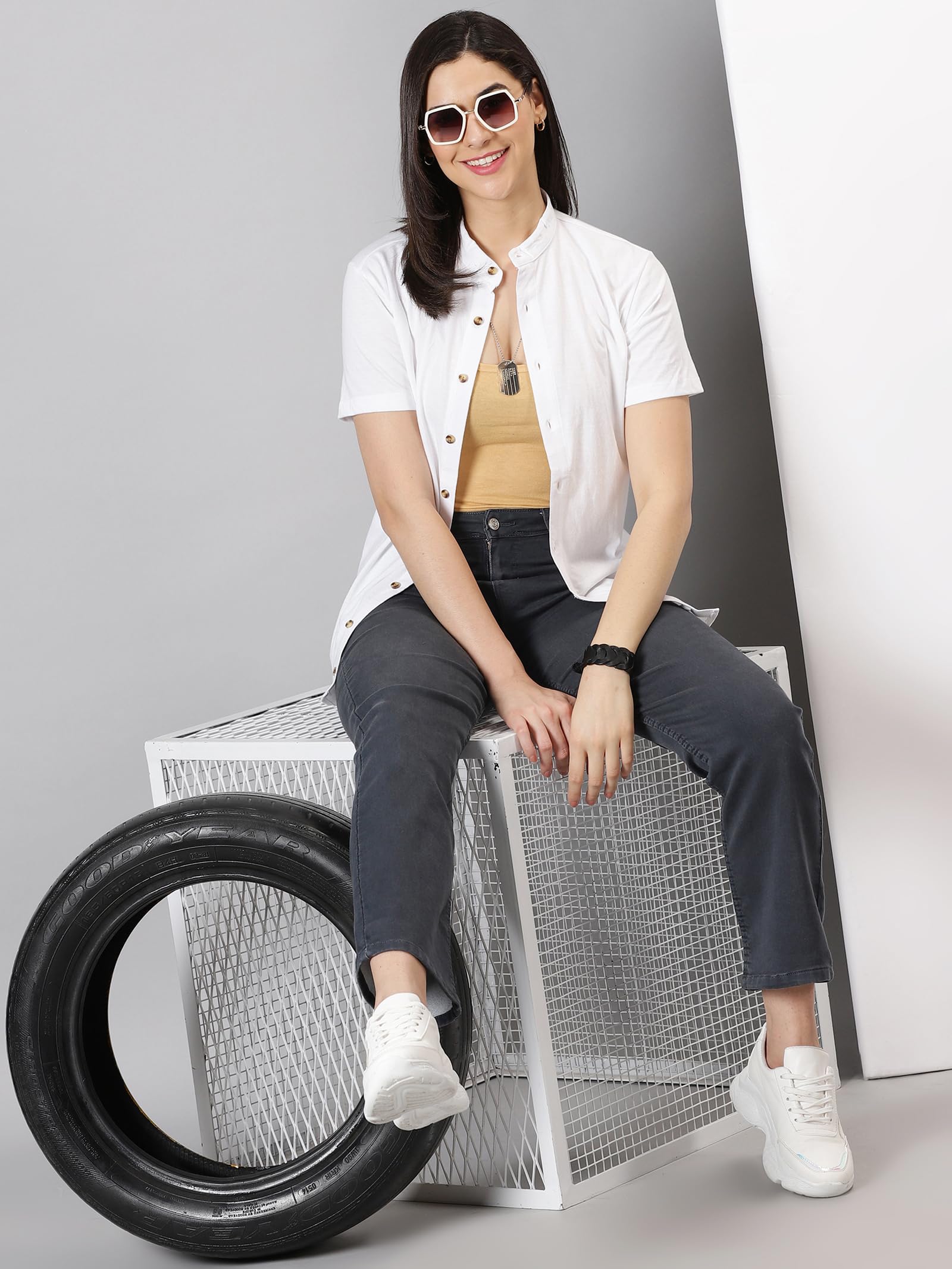 Women's Regular Fit Shirts - AUSK Half Sleeve Casual Tops for Everyday Wear | Comfortable & Stylish Blouses for Office, Dating & Weekend Outfits