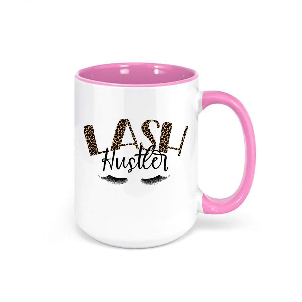 Lash Hustler Coffee Mug for Women - Sublimated Design Pink Gift Cup - Perfect for Office, Home & Gifts for Her