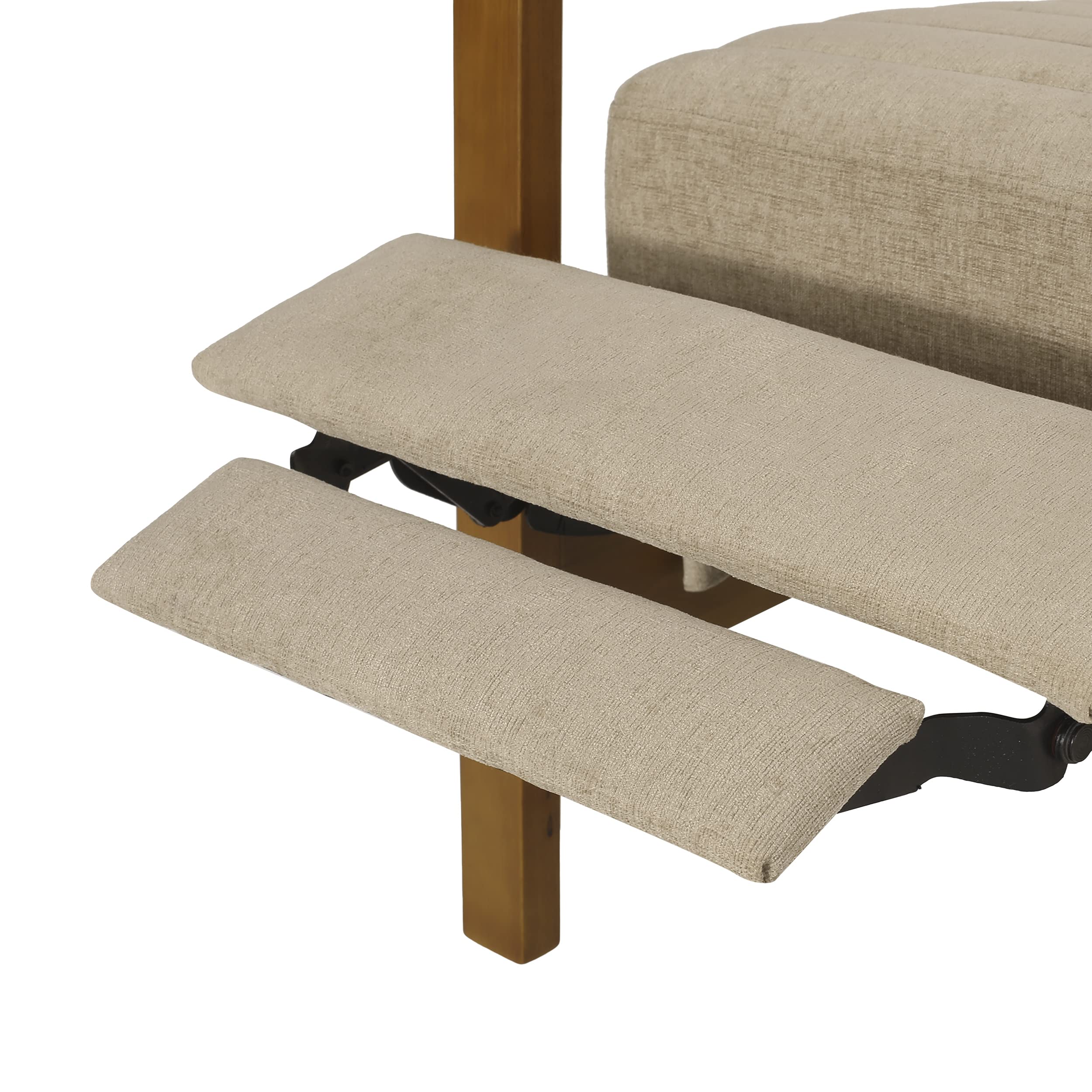 Christopher Knight Home Munro Channel Stitch Pushback Recliner - Sand/Teak Fabric - Comfortable Living Room Chair for Relaxing & Watching TV