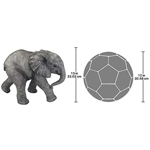 Design Toscano Eloise The Baby Calf Elephant Statue - Handcrafted Resin Elephant Sculpture for Home Decor, Garden Ornament, and Unique Gift Idea
