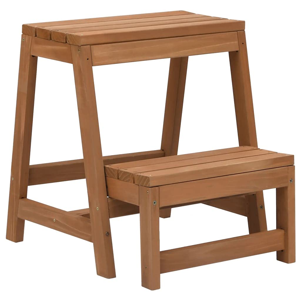 SKM Foldable Step Stool - Solid Firwood Ladder Stool for Kitchen, Bathroom & Home Use - Compact, Sturdy & Space-Saving Step Stool for Adults & Kids