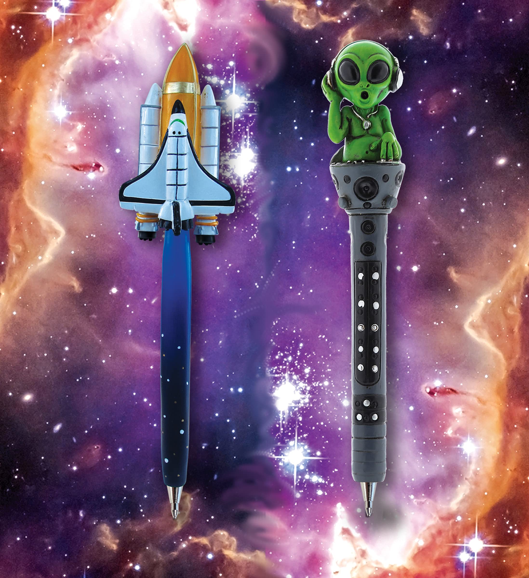 Space Themed Novelty Ballpoint Pens - Fun Astronaut, UFO, and Alien Design Pens for Kids & Adults - Perfect for School, Office, and Gift Giving - Unique Writing Instruments for Sci-Fi Fans and Space Enthusiasts