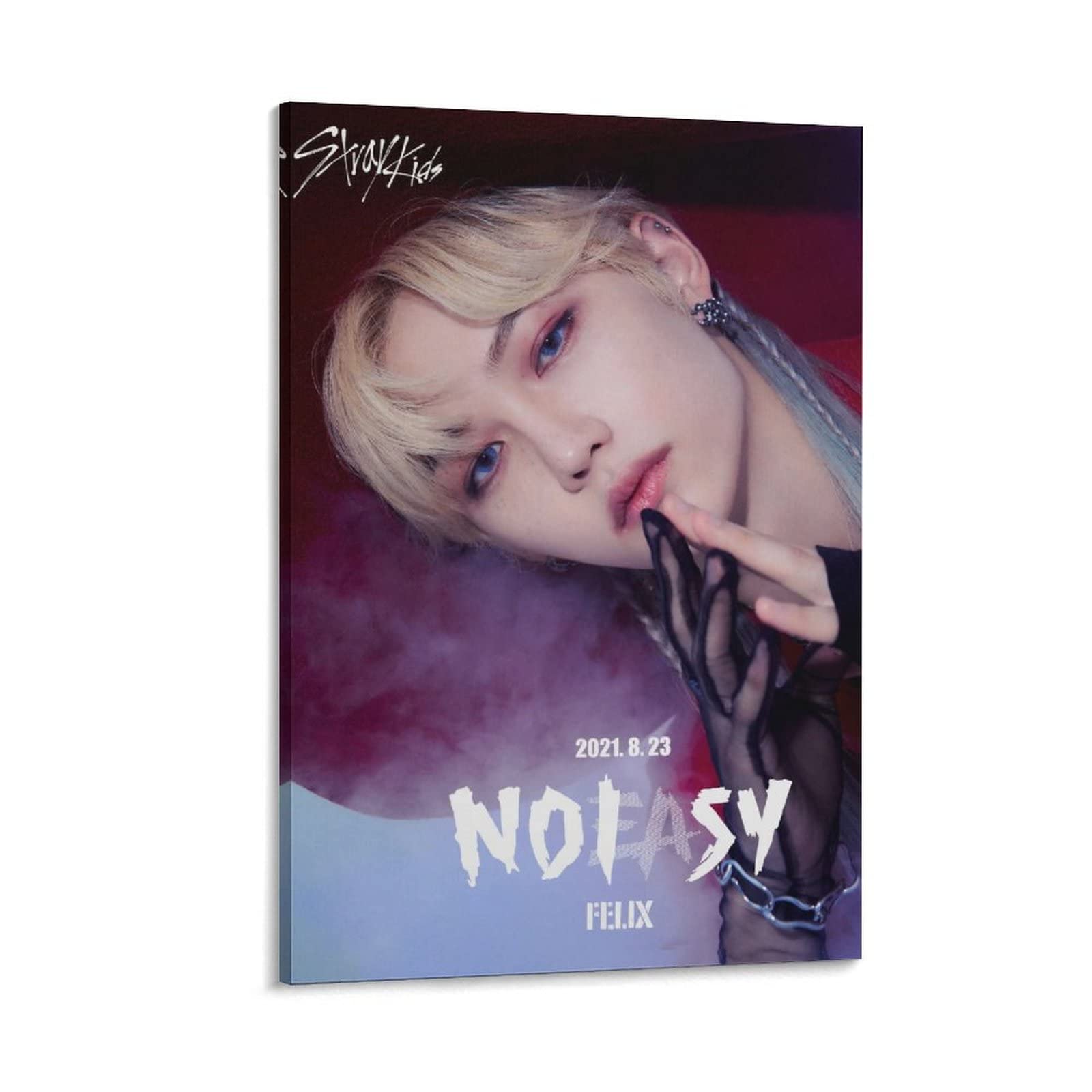 Stray Kids Kpop No Easy Teaser Album Poster - Felix Canvas Wall Art 24x36inch (60x90cm) - Kpop Band Decor for Living Room, Bedroom & Office