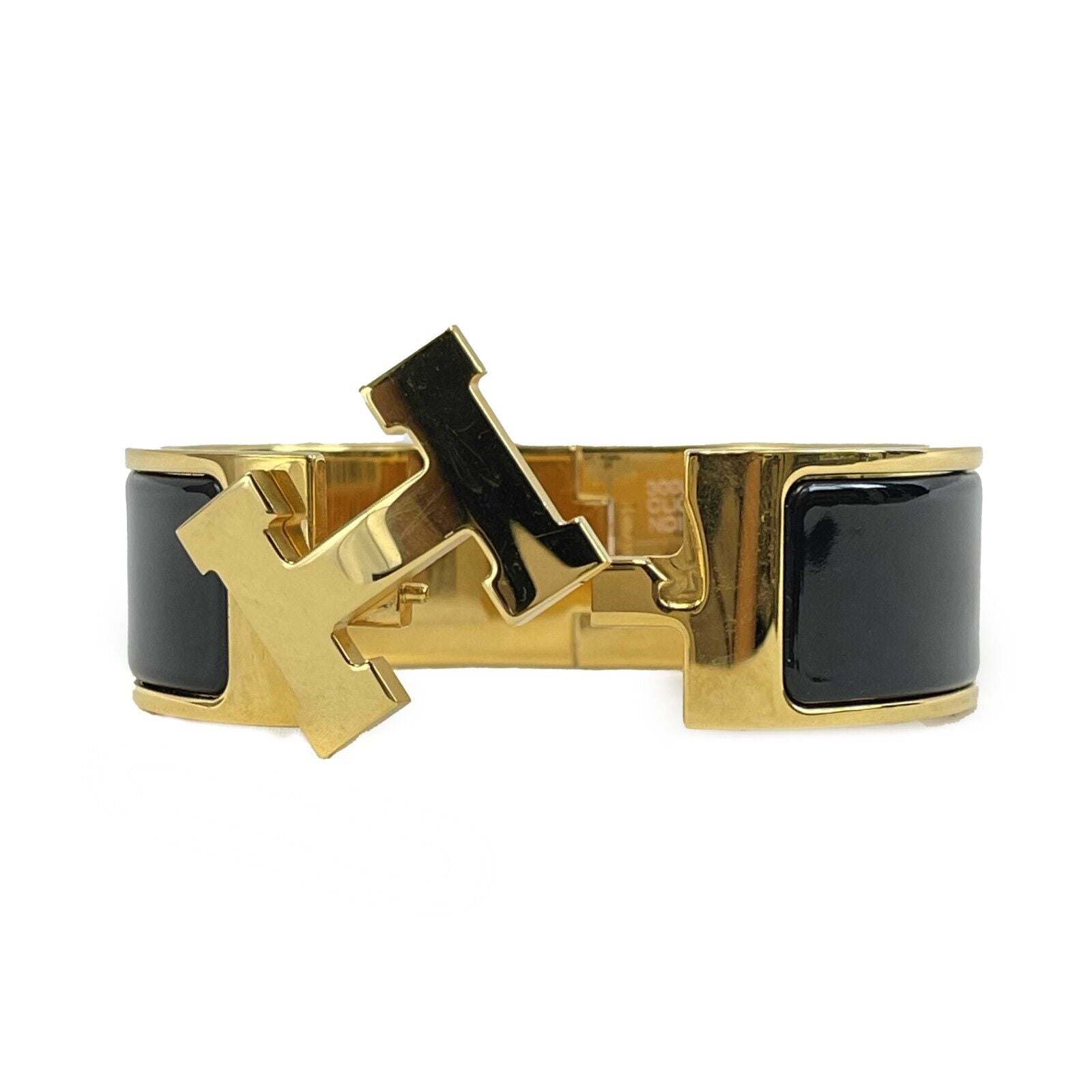 Hermes Clic Clac H Bracelet - Gold & Black Enamel Cuff Bangle for Women | Luxury Fashion Jewelry Gift for Her | Perfect for Parties, Weddings & Special Occasions