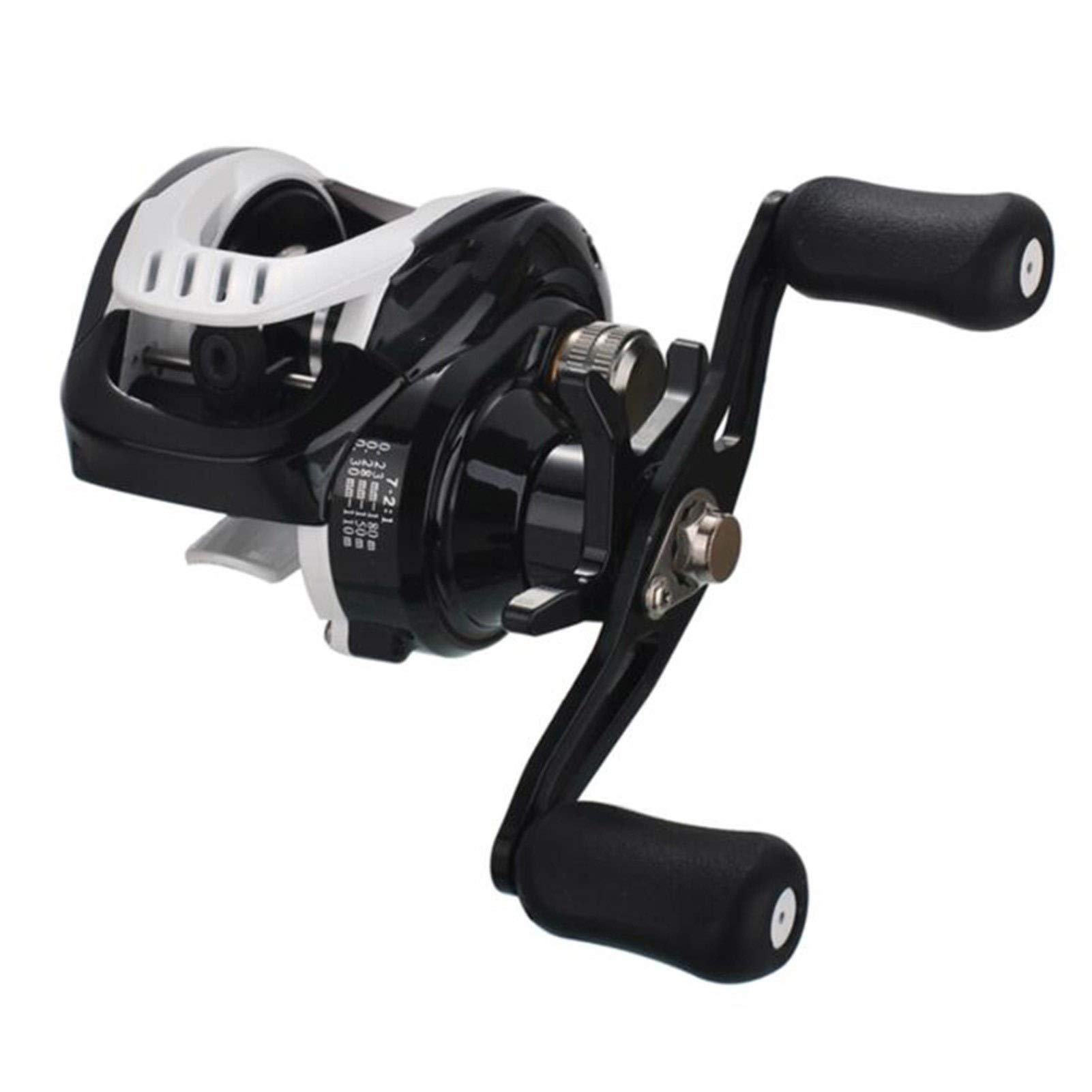 HUACHEN-LS Baitcasting Fishing Reel 17+1BB Gear Ratio 8KG/17.6LB Max Drag Saltwater Freshwater Fishing Reel with Magnetic Brake 7.2:1 High Speed Metal Reel for Bass Trout Salmon Fishing - Perfect for Shoreline Boat and Kayak Angling