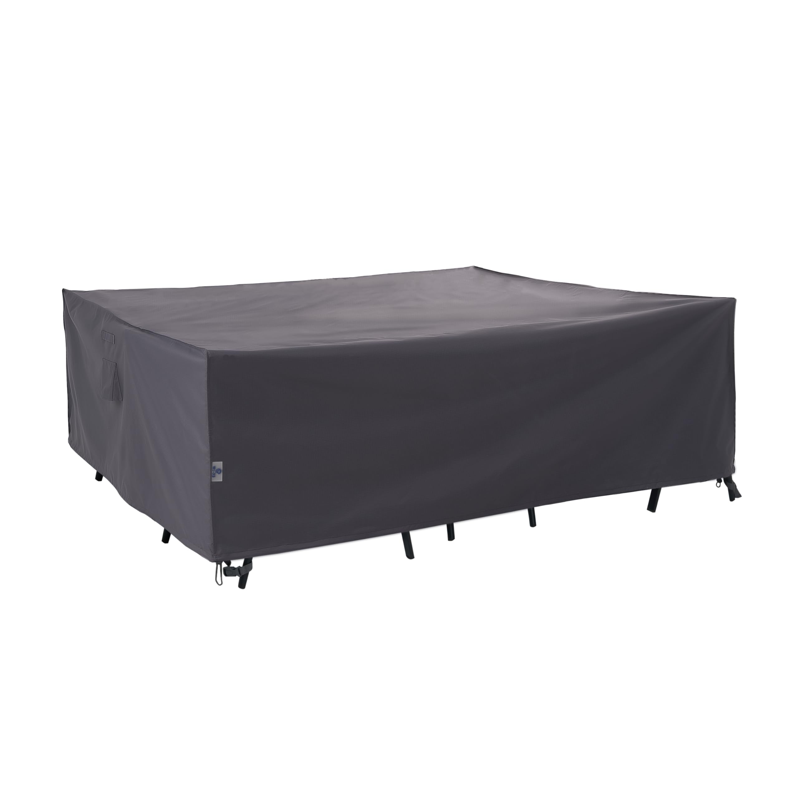 Large Waterproof Outdoor Sectional Furniture Cover - 160x90x36 Inches, Windproof Dining Table Protector, Heavy-Duty Grey Patio Set Cover for All-Weather Protection | Perfect for Backyard, Deck, and Garden Use