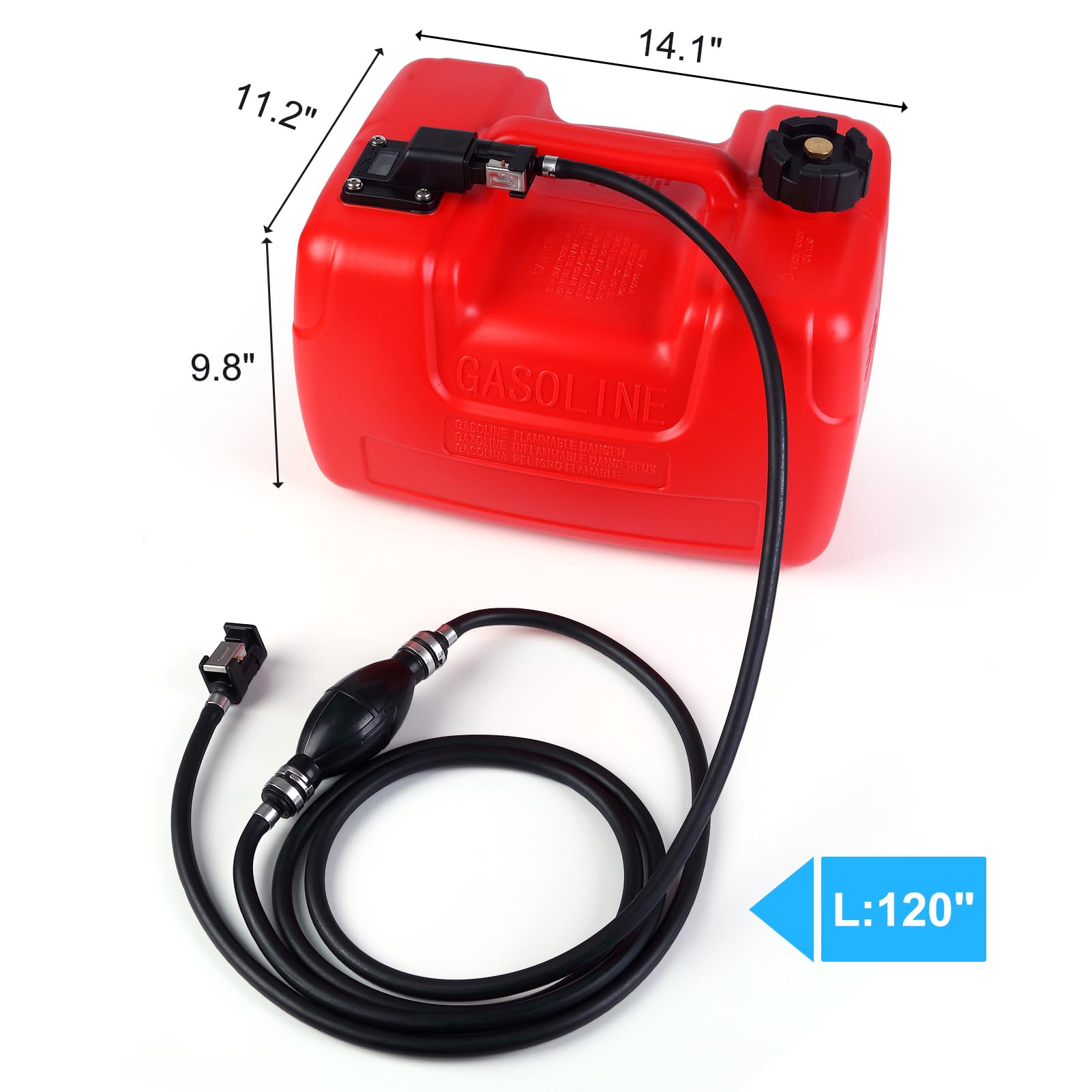 GARVEE 3 Gallon Portable Fuel Tank with Handle - Lightweight & Easy to Carry Gasoline Container for Lawn Mowers, Generators, ATVs, and Outdoor Equipment - Perfect for Camping, Emergency Preparedness, and Farm Use