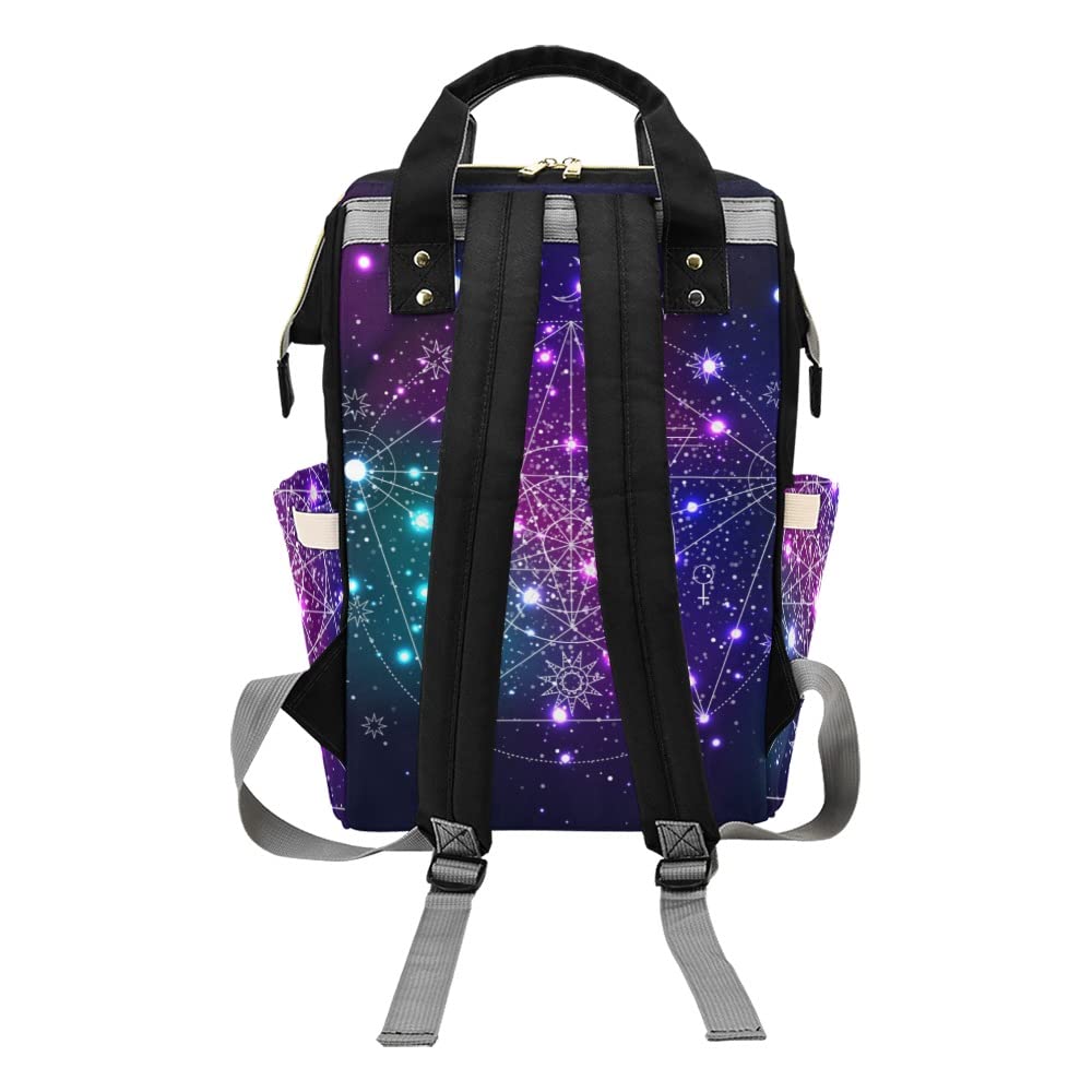 Personalized Galaxy Print Diaper Bag - Custom Name Waterproof Tote & Nursing Backpack for Moms | Travel, Outdoor & Daily Use Baby Essentials Carrier
