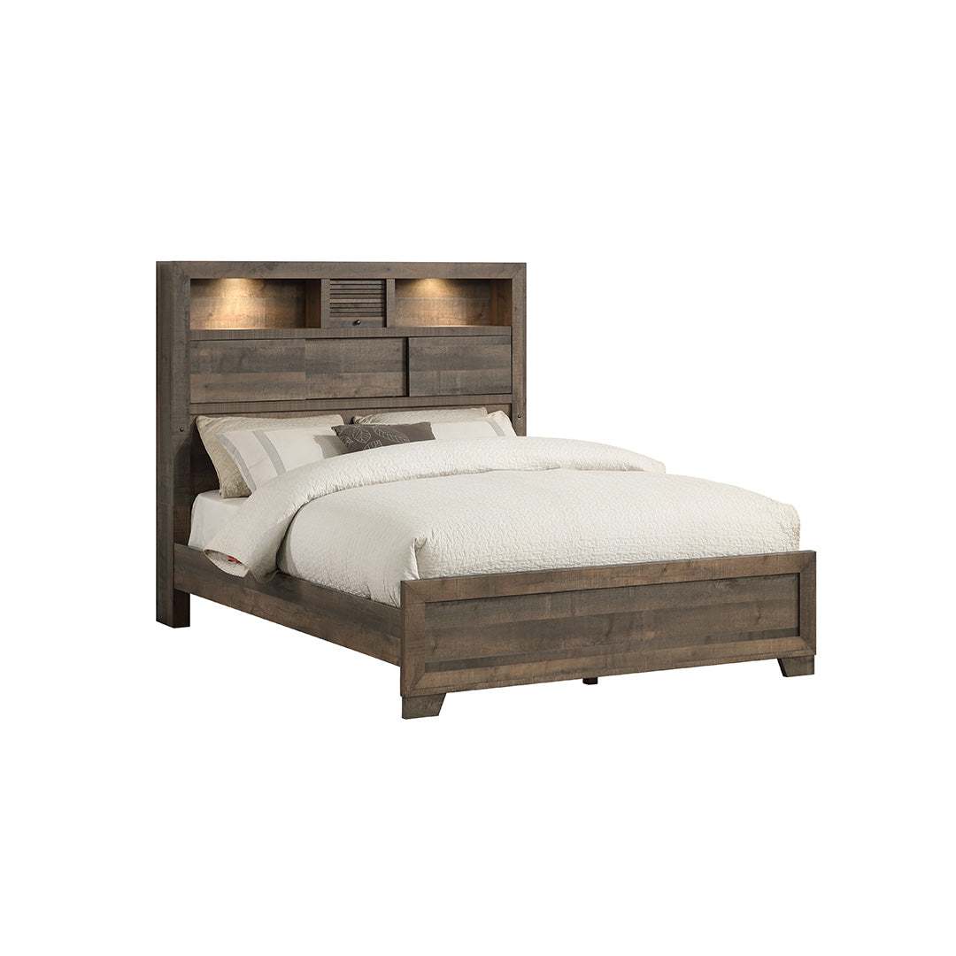 Modern Bookcase Bed with Storage - Space-Saving Bed Frame with Bookshelves for Small Apartments, Dorms & Studio Living