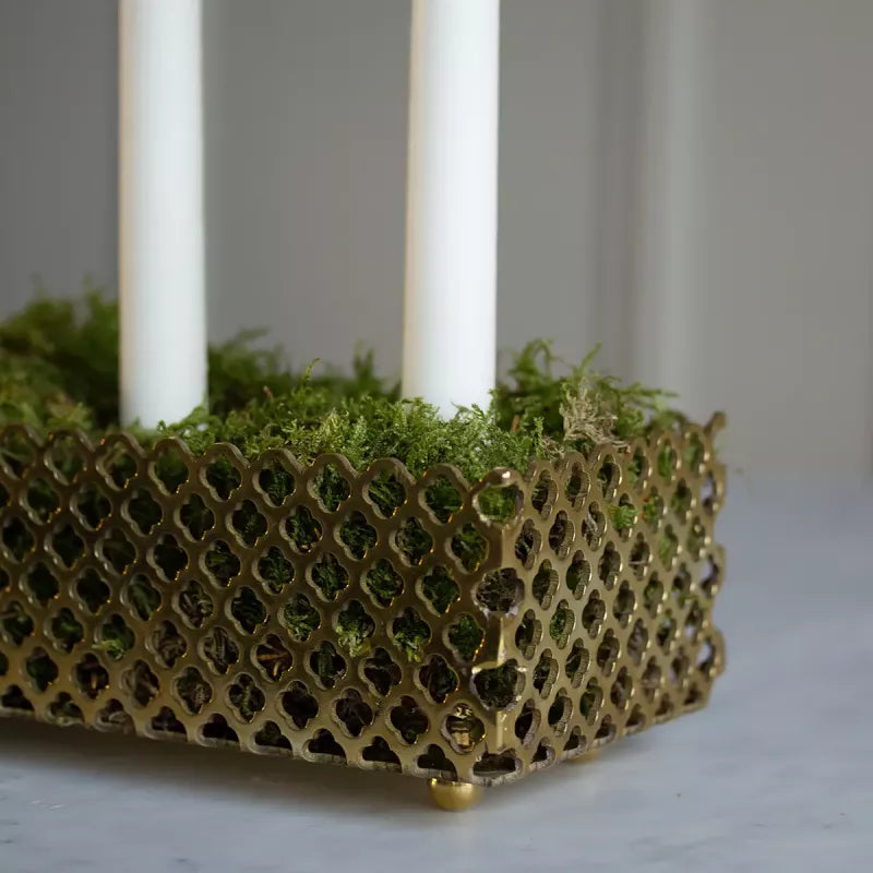 Nickel Advent Candle Holder Clover - Perfect for Christmas Decorations, Holiday Table Centerpieces & Cozy Home Ambiance
