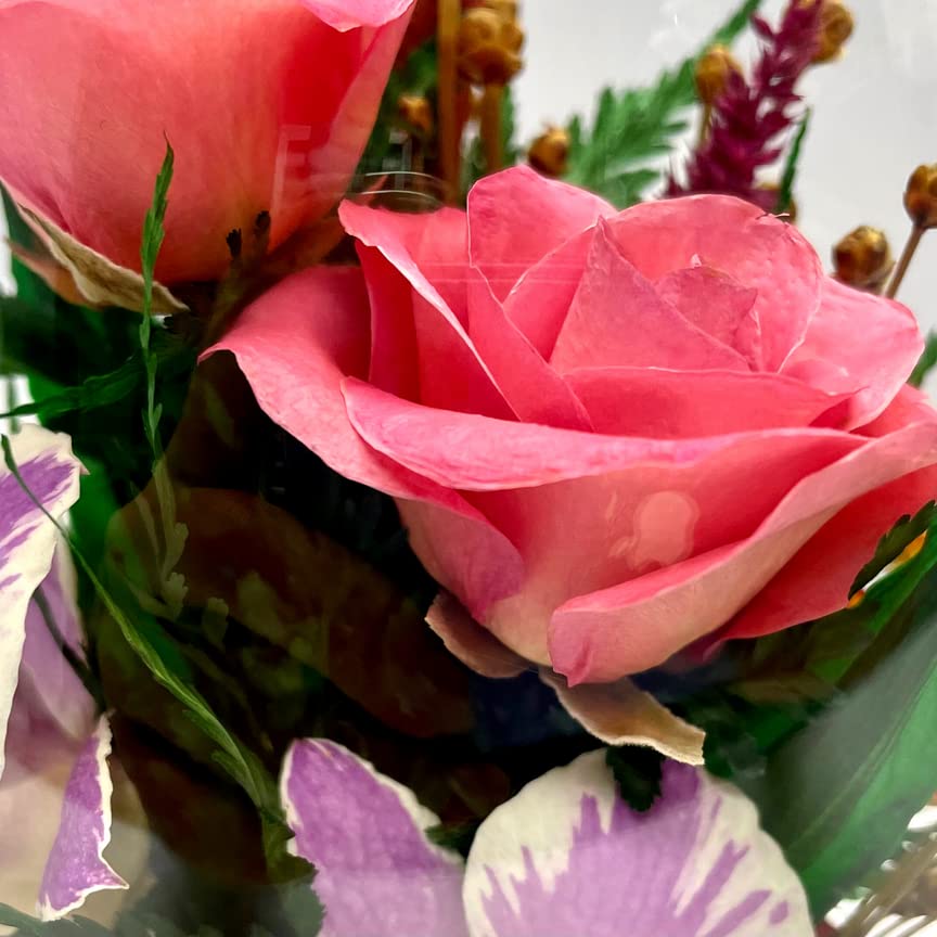 Luxury Preserved Orchid Arrangement in Glass Vase - Long-Lasting Silk Flowers for Anniversary, Wedding, Corporate Gifts - Perfect for Home Decor, Office Centerpiece & Special Occasions
