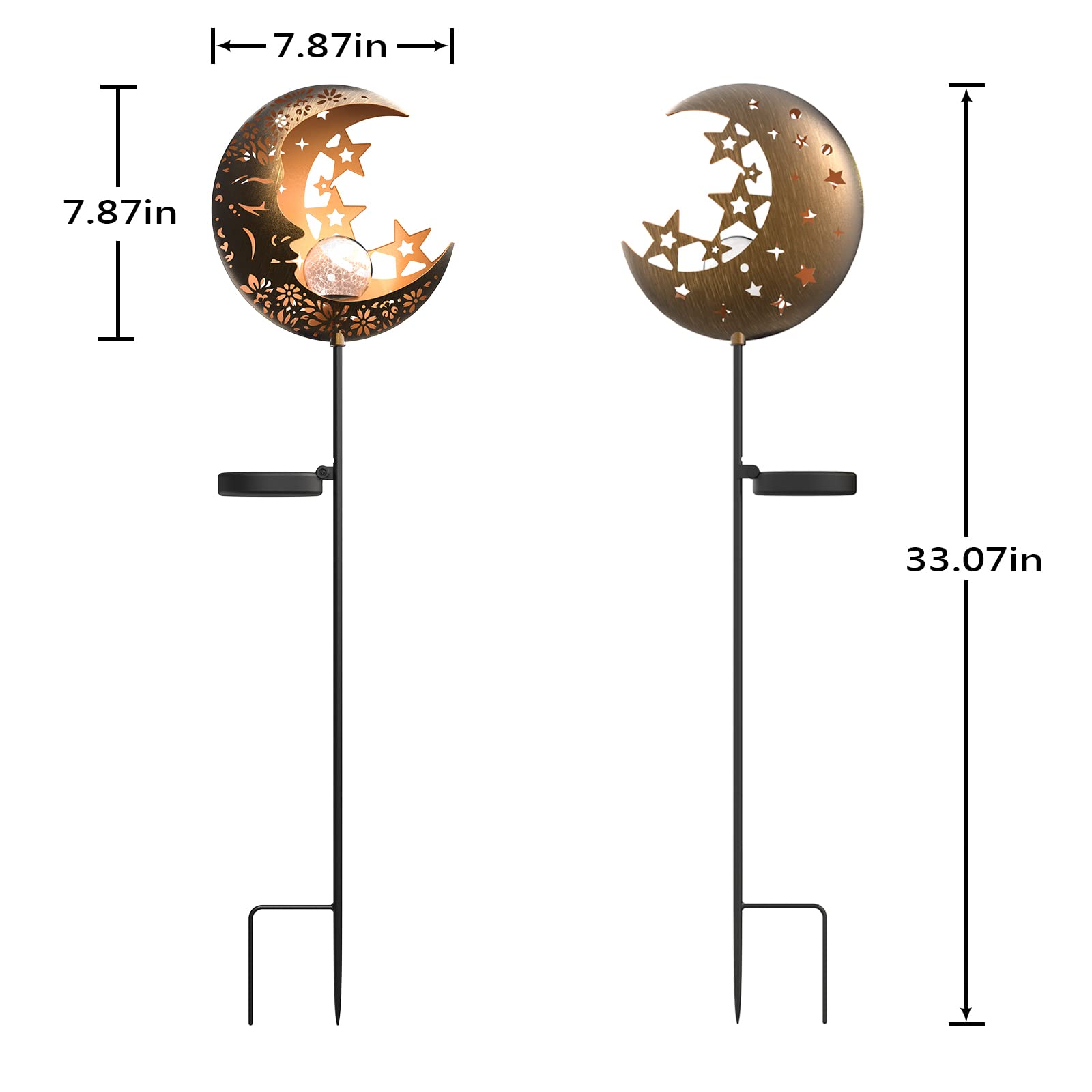 Solar Powered Moon & Star Lanterns - Waterproof Outdoor Garden Lights with Warm White LED for Patio, Pathway, Yard Decor | Perfect for Romantic Nights, Garden Parties & Landscape Lighting