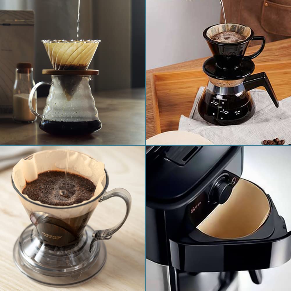 YQL #4 Cone Coffee Filters for Ninja Coffee Maker - 200 Count Disposable Paper Filters Compatible with Ninja DualBrew Pro & Coffee Bar Brewer - Perfect for Home, Office and Restaurant Use