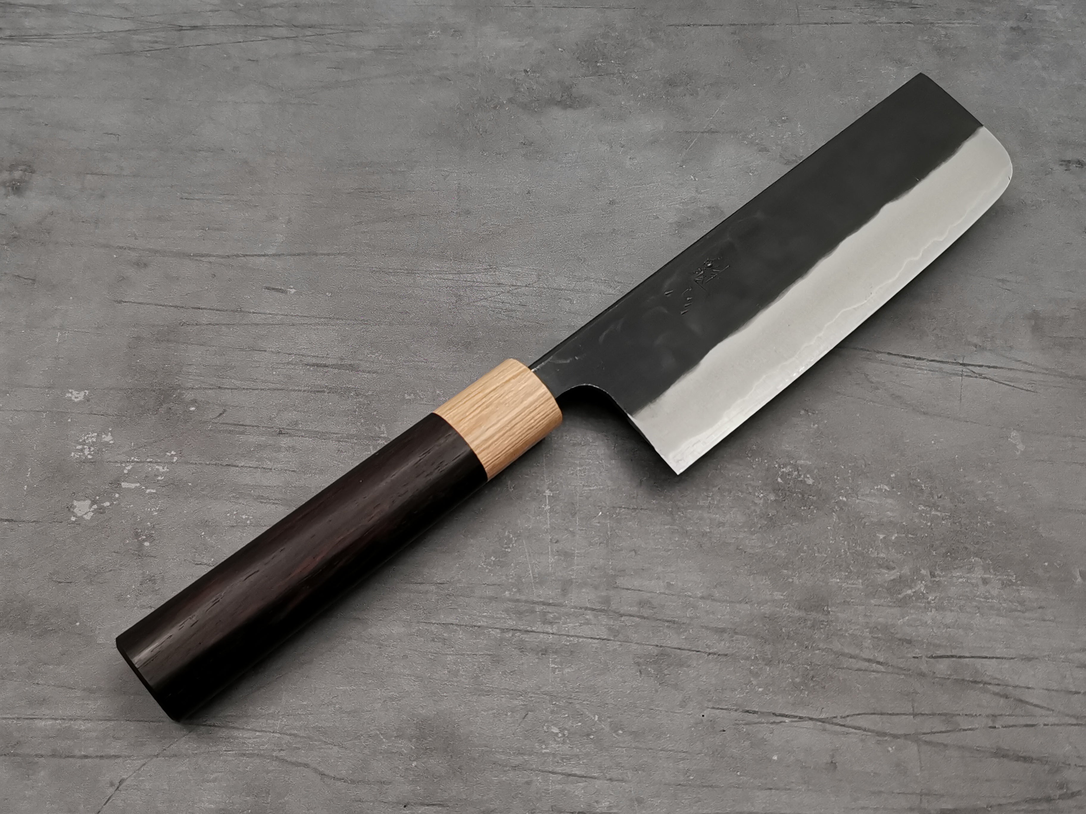 Premium Nakamura Hamono Kaishin White #2 Kurouchi Nakiri Knife - Japanese Vegetable Cleaver for Professional Chefs & Home Cooking - Perfect for Slicing, Dicing & Chopping Vegetables